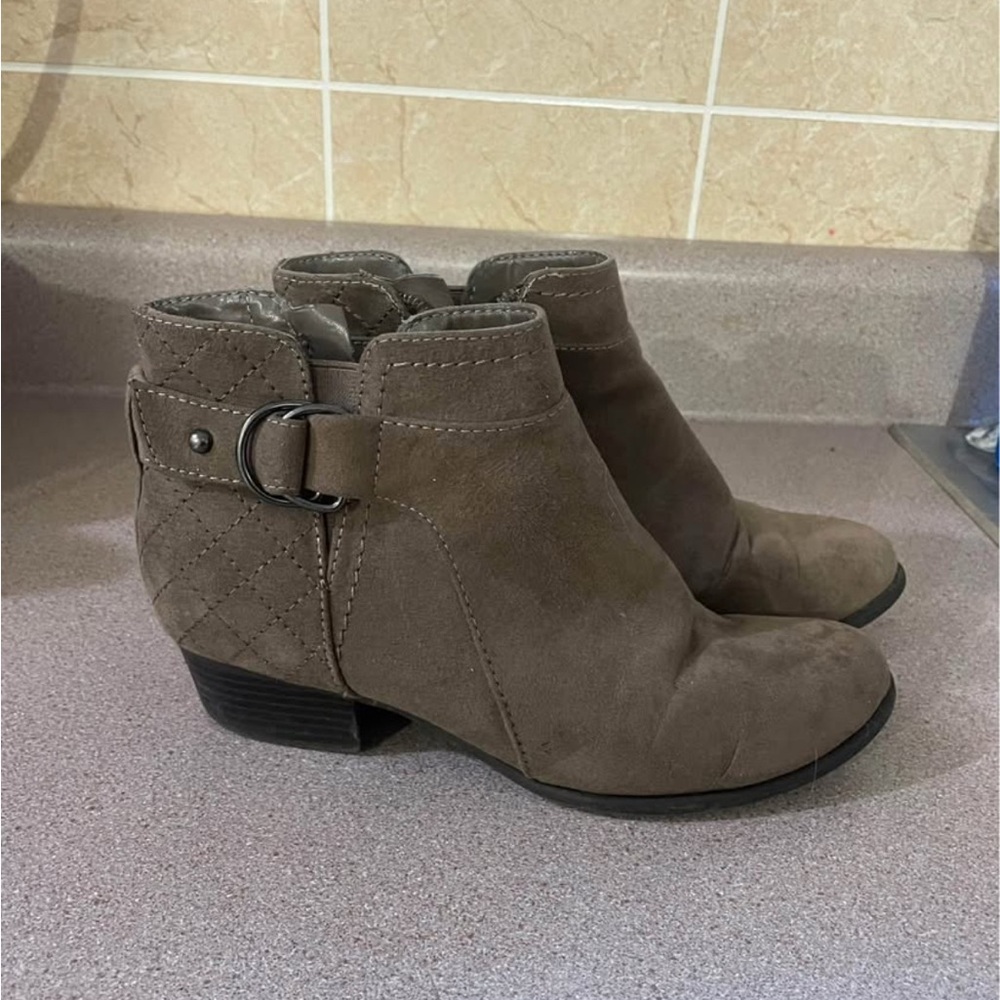 Tan Suede Ankle Booties